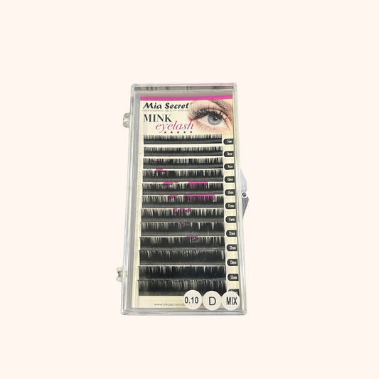 Eyelash extensions hair by hair 0.10 D Mix Mia Secret