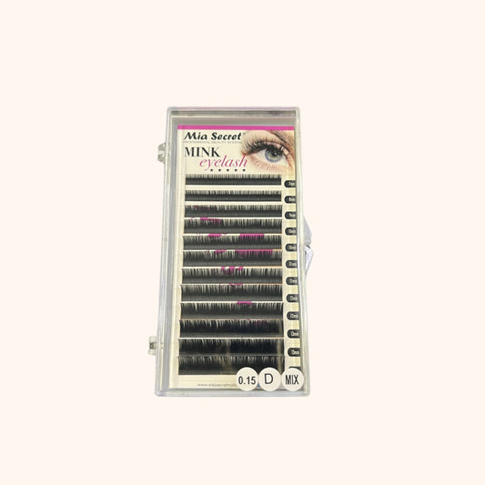Eyelash Extensions Hair by Hair 0.15 D Mix Mia Secret