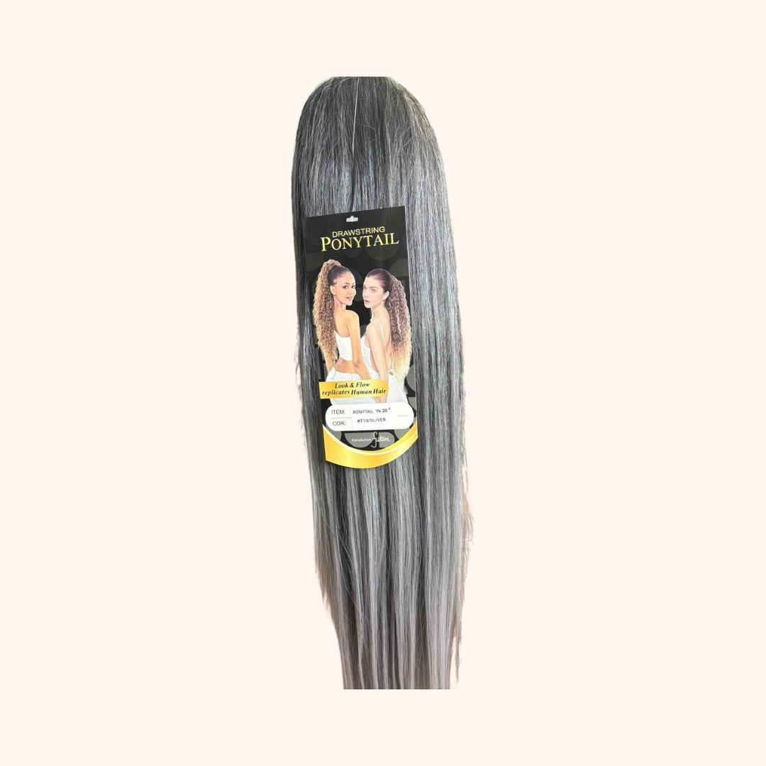 Ponytail YK 28" #T1B/SILVER