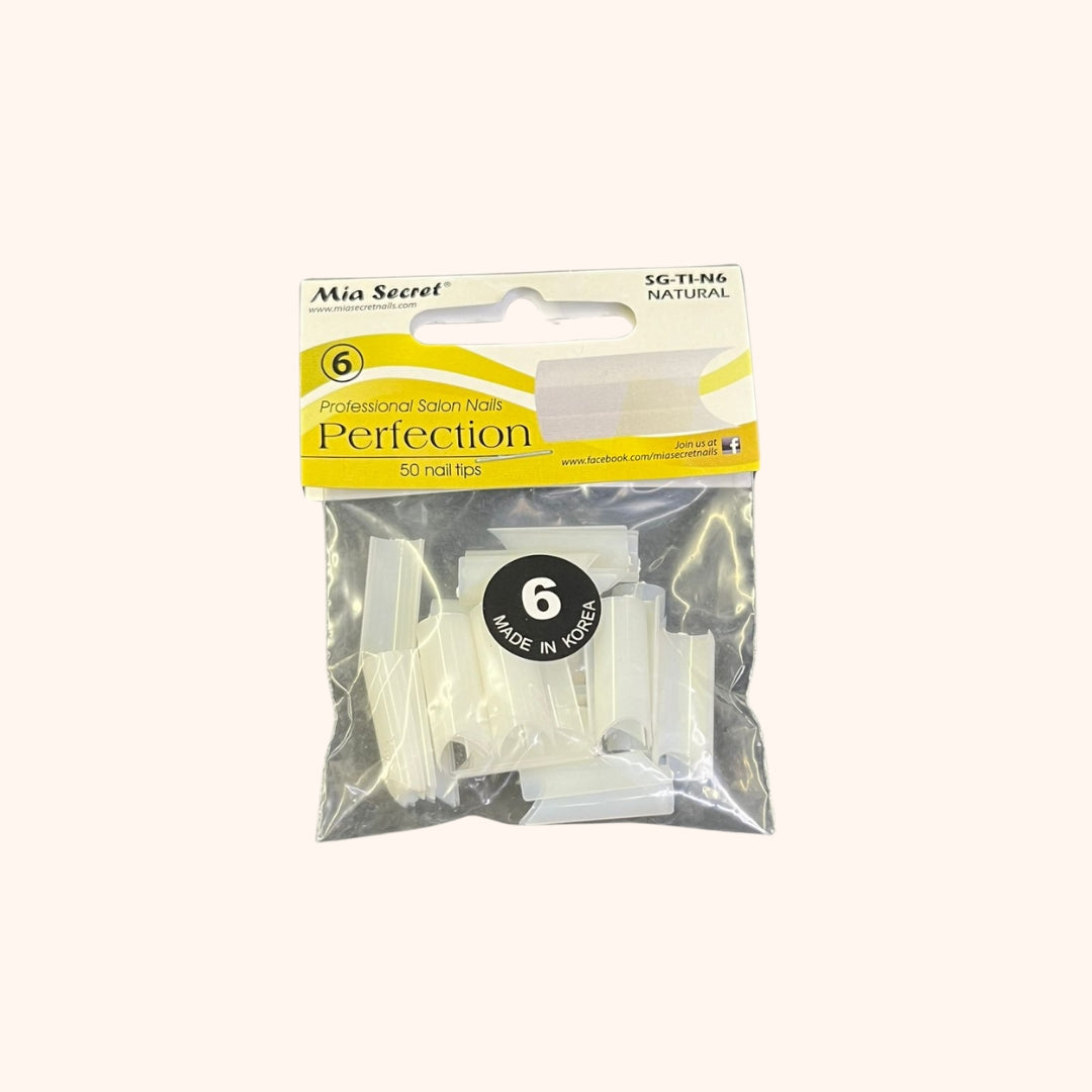 Perfection Natural 50 Nail Tips #6 Mia Secret