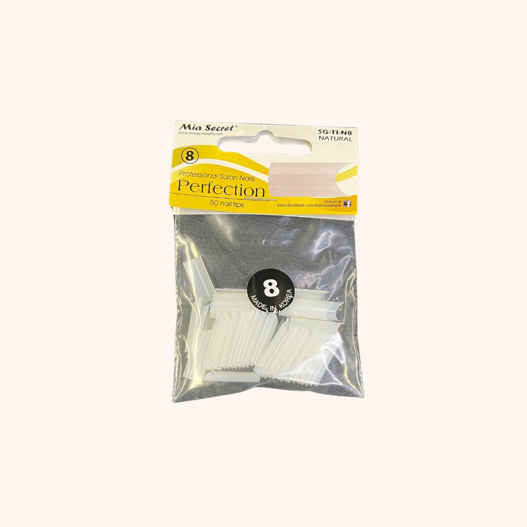 Perfection Natural 50 Nail Tips #8 Mia Secret