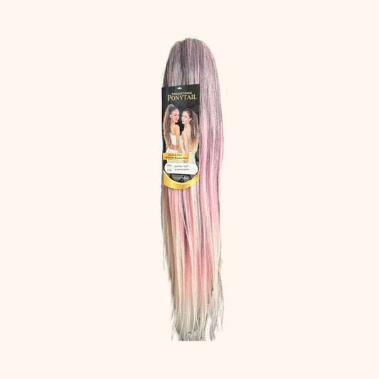 Ponytail YK 28" #T1B/PINK/WHITE